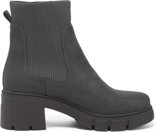 Miniatura 4 de REDTOP Botas Chelsea elásticas para mujer, tacón grueso, plataforma, suela de lengüeta, botines al tobillo