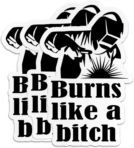 Miniatura 7 de Calcomanías de soldador Burns Like A B*tch para soldador, para casco duro, divertidas calcomanías de vinilo impermeable para botella de agua, vaso