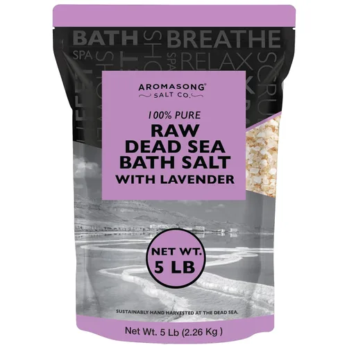 Miniatura 9 de Aromasong Sal de baño del mar muerto cruda, mínimamente limpia, contiene más minerales del mar muerto, incluyendo barro del mar muerto, sales 100%
