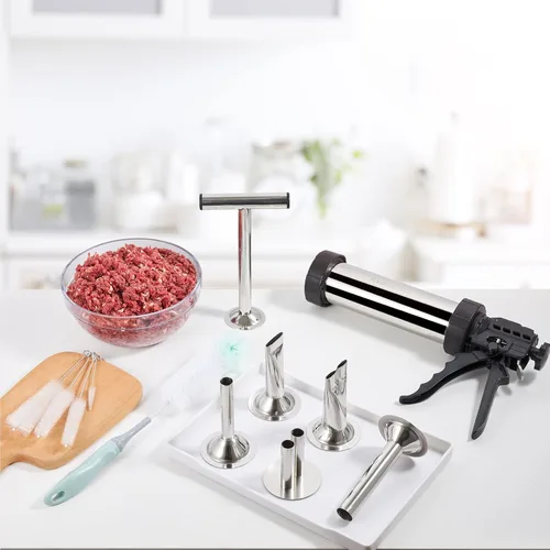 Miniatura 8 de Kits de pistola de cecina de gran capacidad, cañón de cecina, fabricante de cecina de acero inoxidable, tirador de cecina, pistola de carne, kit