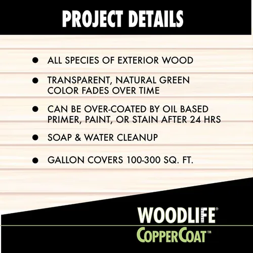 Miniatura 6 de WOODLIFE 1901A-4PK CopperCoat Conservante de madera verde, 0.88 galones, verde, paquete de 4