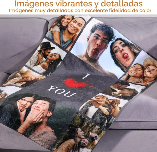 Miniatura 5 de DayOfShe Manta personalizada con foto "I Love You Girlfriend Boy", mantas personalizadas para mamá, papá, pareja, marido y esposa, regalos