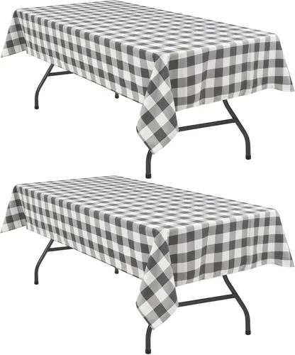 Miniatura 50 de Hiasan - Mantel rectangular a cuadros - Mantel lavable resistente a las manchas, al agua y a las arrugas, para comedor, 54 x 80 pulgadas