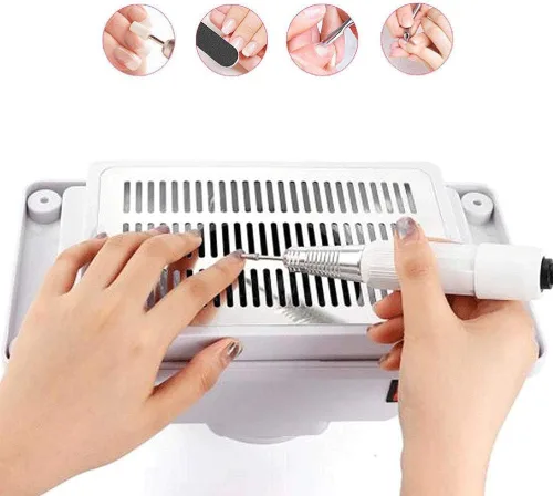 KISSHAKE Colector de polvo de uñas, potente ventilador de aspirador de uñas, extractor de polvo y aspiración de polvo, herramienta de manicura para