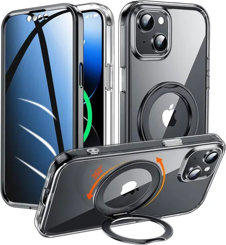 Miniatura 24 de Funda de privacidad para iPhone 17 Pro Max con soporte de 360° [protector de pantalla antiespía integrado] [anillo magnético] protección de cuerpo