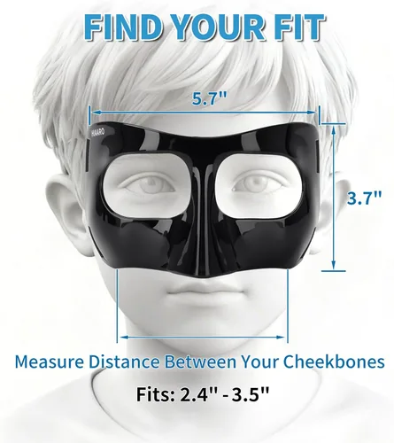 Miniatura 2 de QK01 - Protector de nariz para nariz rota, máscaras faciales para fútbol, baloncesto y otros deportes, ajustable, para niños, adolescentes