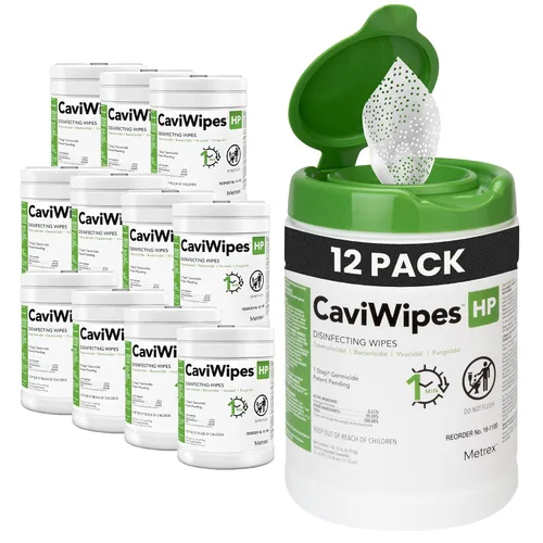 Miniatura 8 de CaviWipes HP - Toallitas desinfectantes para superficies – Fórmula de peróxido de hidrógeno, tiempo de contacto universal de 1 minuto, listas