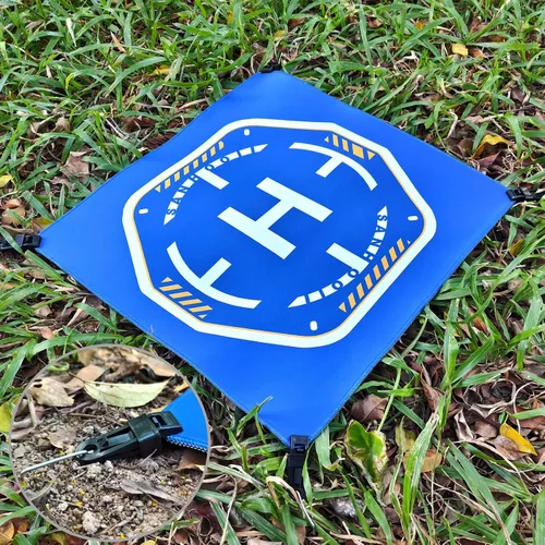 Miniatura 5 de Drone UAV Landing Pad Helipad Launch 19.69 x 19.69 pulgadas (19.7 in) y 0.118 in (grosor) ponderado nocturno reflectante suelo pico portátil