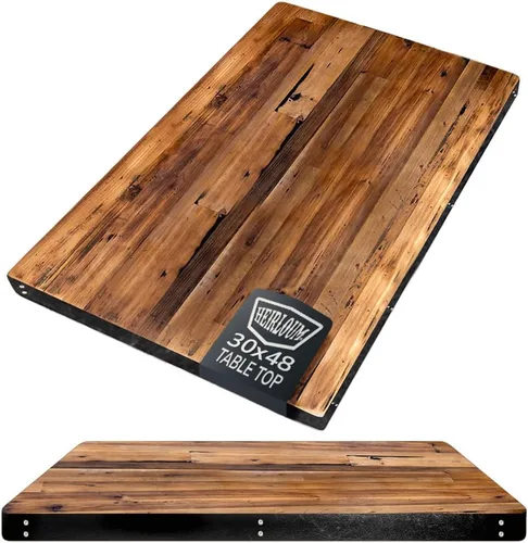 Miniatura 25 de Mesa de madera recuperada, pieza de madera reciclada rústica perfecta para cocinas, comedor y mesas auxiliares