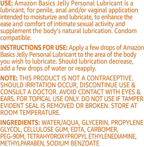 Miniatura 6 de Amazon Basics Jelly - Lubricante a base de agua, 4 onzas líquidas, lubricante personal de gel extra grueso, fácil de limpiar, apto para juguetes