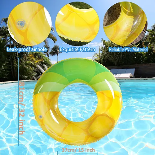 Miniatura 2 de Luau - Flotadores de piscina hawaianos - Tubos inflables para adultos, tubo inflable para piscina, anillo de natación para decoración de fiesta