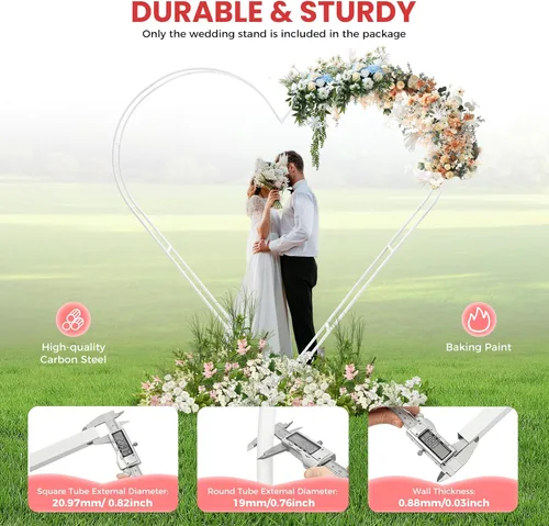 Miniatura 3 de Arco de boda moderno en forma de corazón de metal para arco de boda con marco de globo, marco de globos, estante de exhibición de bodas, eventos