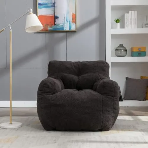 Miniatura 11 de anwickjeff Sillones puf, puf de relleno suave copetudo con relleno, sofá perezoso esponjoso, tumbona imperial gigante para dormitorio, sala de estar