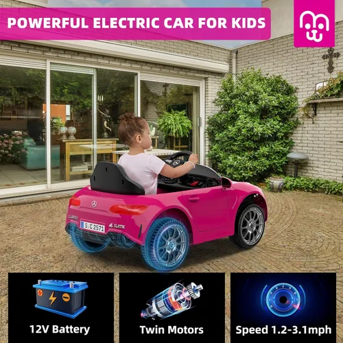 Miniatura 6 de MINIATURE MOTORS - Auto eléctrico con licencia de 12 V con control remoto para niños, automóvil de paseo con Bluetooth, reproductor de música USB