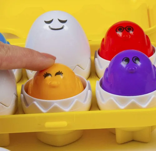 Miniatura 4 de Kidoozie Peek N Peep Eggs - Juguete de clasificación y apilamiento mentalmente estimulante para edades de 1 año en adelante, una forma divertida
