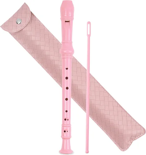 Miniatura 25 de Flauta para principiantes, niños y adultos, 8 agujeros, soprano, flauta de música con varilla de limpieza y funda de cuero para estudiantes