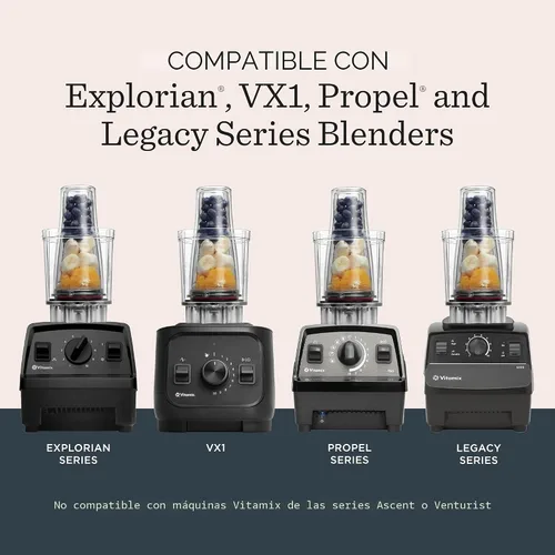 Miniatura 2 de Adaptador de taza personal Vitamix, libre de BPA, apto para lavavajillas, dos tazas de licuadora de 20 onzas, dos tapas y un adaptador de licuadora