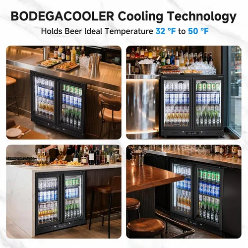 Miniatura 7 de BODEGA COOLER - Enfriador de barra trasera de 2 puertas, refrigerador comercial de bebidas de 7.4 pies cúbicos, refrigerador de bebidas debajo