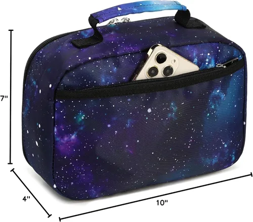 Miniatura 10 de LEDAOU Lonchera para Niños Bolsa de Almuerzo Aislada Niños Niñas Pequeños Lonchera Reutilizable para Escuela Picnic Senderismo Azul