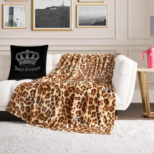 Miniatura 9 de Juicy Couture Berry Happy - Manta de felpa de 50 x 70 pulgadas, color rosa, mantas decorativas para sofás, mantas para sillas y camas