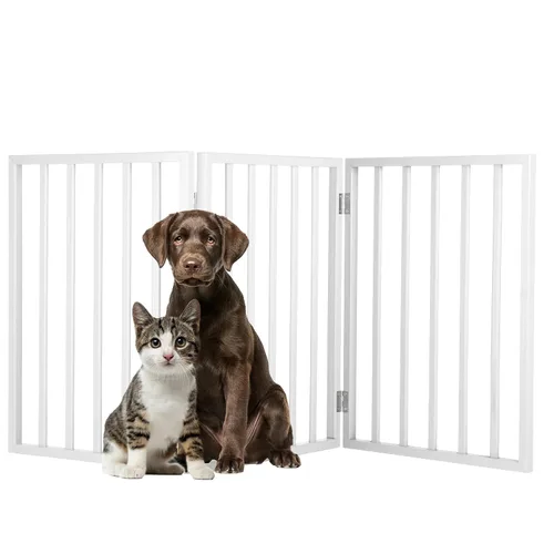 Miniatura 2 de PETMAKER - Puerta plegable para mascotas para interiores, 4 paneles para escaleras o puertas, valla independiente para mascotas de 73 x 24 pulgadas