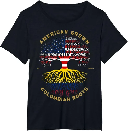 Miniatura 68 de Camiseta de regalo con la bandera de Estados Unidos con árbol de raíces colombianas