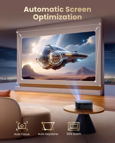 Miniatura 5 de 【1200 ANSI/Google TV/Compatible con 4K】Proyector inteligente con WiFi y Bluetooth, proyectores de películas para exteriores y hogar con control