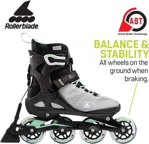 Miniatura 3 de Rollerblade Macroblade 80 ABT - Patines en línea para mujer, color gris glaciar/menta, patines en línea de rendimiento