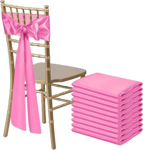 Miniatura 16 de 10 PCS Lazos de Satén Azul Bebé para Sillas Bandas Universales Cintas para Sillas Lazos Traseros para Bodas Fiestas Recepciones Eventos Banquetes