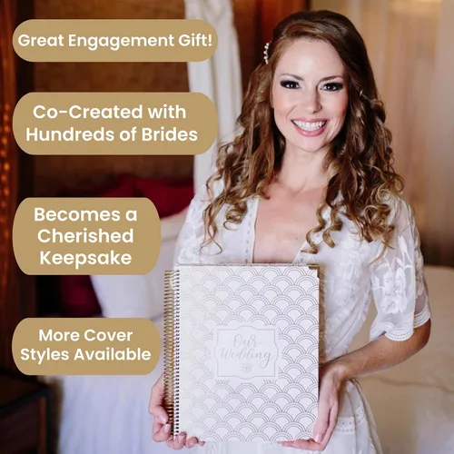 Miniatura 7 de bloom daily planners Planificador y organizador de tapa dura para el día de la boda (sin fecha), 9 x 11 pulgadas, diseño floral dorado