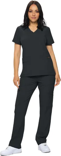 Monarch Uniforms Conjunto de ropa quirúrgica en ropa quirúrgica regular y pequeña para mujer, conjunto de camisa médica y pantalones médicos