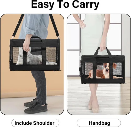 Miniatura 6 de FluffyDream Transportador de viaje para mascotas, bolsa portátil de lados suaves para gatos, perros pequeños, gatitos o cachorros de 17 libras