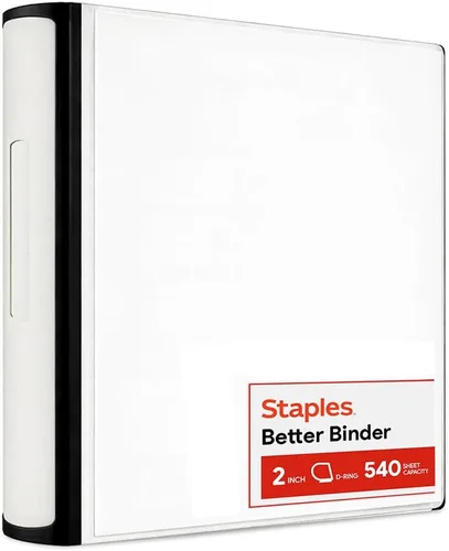 Miniatura 25 de Carpetas Better View de 1-1/2 pulgadas de STAPLES con anillos en D (blanco)