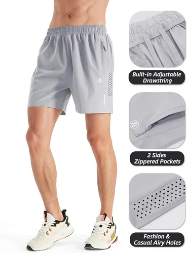 Miniatura 3 de Pantalones cortos deportivos para hombre, pantalones cortos de entrenamiento para correr, tenis, gimnasio, 5, 7, 9 pulgadas, cómodos, ligeros, 3