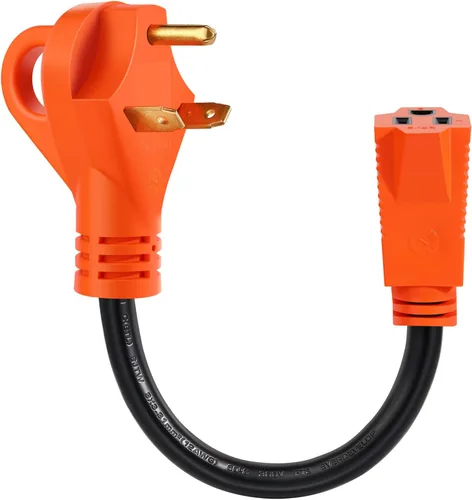 Miniatura 8 de Cable adaptador para RV de 30 amperios a 50 amperios, adaptador de corriente eléctrica NEMA TT-30P a NEMA 14-50R con indicador de alimentación LED