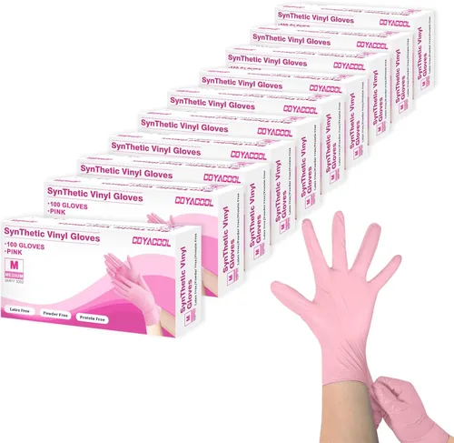 Miniatura 33 de Guantes desechables medianos, de mezcla de nitrilo y vinilo, sin látex, 100 unidades, guantes de grado alimenticio para limpieza, preparación de Azul