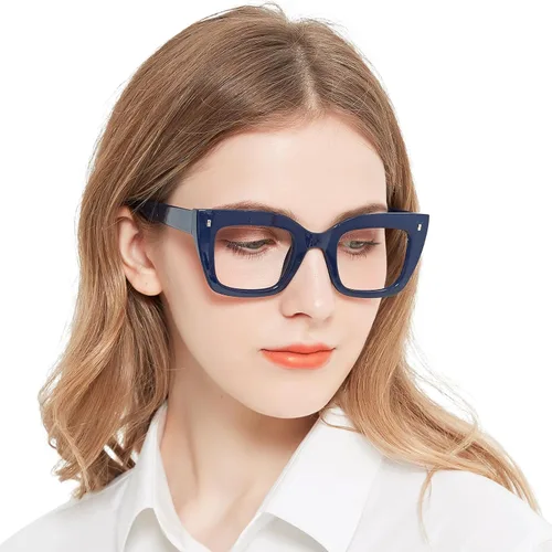 Miniatura 11 de Gafas de lectura de gran tamaño para mujer, lectores gruesos de ojo de gato con bisagras de resorte 1.0 1.25 1.5 1.75 2.0 a 4.0 A Rojo