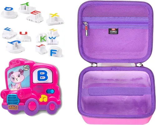 Miniatura 7 de FBLFOBELI Estuche rígido de transporte EVA compatible con LeapFrog Fridge Phonics juego de letras magnéticas (rosa)