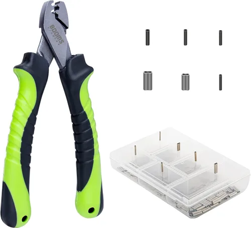 Miniatura 9 de Booms Fishing Herramienta de prensado de pesca CP2 para mangas de un solo barril, con 300 fundas
