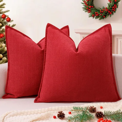 Miniatura 26 de ZWJD Fundas de Almohada para Lanzar de Color Rust 18x18 Juego de 2 Fundas de Almohada de Chenilla con Diseño Elegante Fundas de Almohada Decorativas