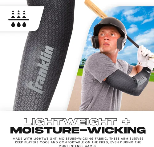 Miniatura 5 de Franklin Sports Mangas de compresión para brazo de béisbol y softbol para hombres y mujeres, varios tamaños