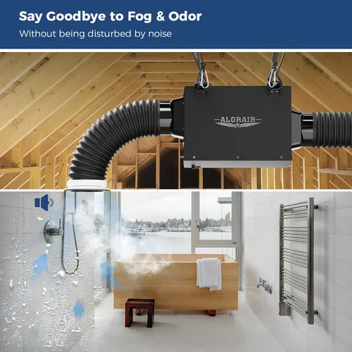 Miniatura 3 de ALORAIR - Ventilador de escape en línea de 4 pulgadas para baño ultra silencioso de 170 CFM para baño, ático, cocina, garaje, lavandería