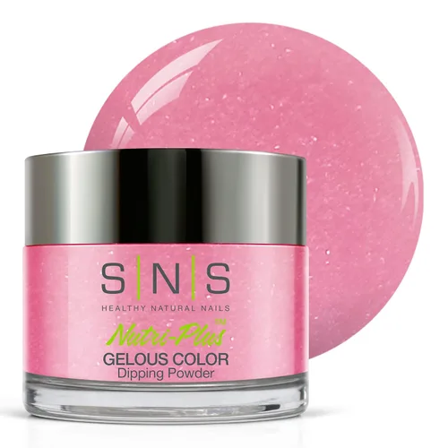 Miniatura 27 de SNS Polvo de inmersión de uñas, polvo de inmersión de color geloso, rosa brillante (rojo/magenta, brillante), color de uñas acrílico de larga