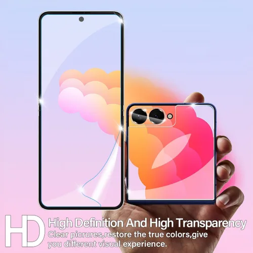 Miniatura 6 de BIGFACE [6 en 1] Protector de pantalla para Samsung Galaxy Z Flip 7, paquete de 2 protectores de pantalla para Galaxy Flip 7 EPU + 2 protectores