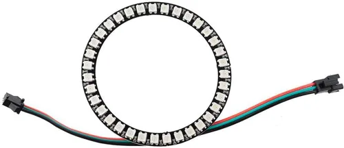 Miniatura 7 de 2 unids 35Bits WS2812 5050 RGB LED anillo lámpara luz etapa luz con controlador de anillo RGB a todo color integrado para Arduino Raspberry Pi ESP32