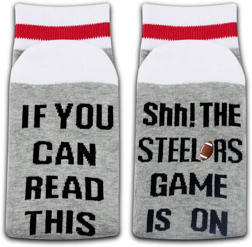 Miniatura 5 de Regalo de fútbol americano, regalo divertido de cumpleaños, calcetines de fútbol novedosos, Juego Steelers, talla única