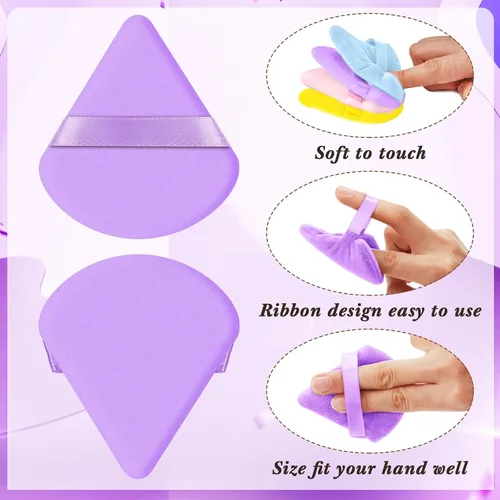 Miniatura 3 de Skylety 120 piezas de esponja de maquillaje triangular suave para polvo, esponja de belleza para polvo suelto, base cosmética, licuadora