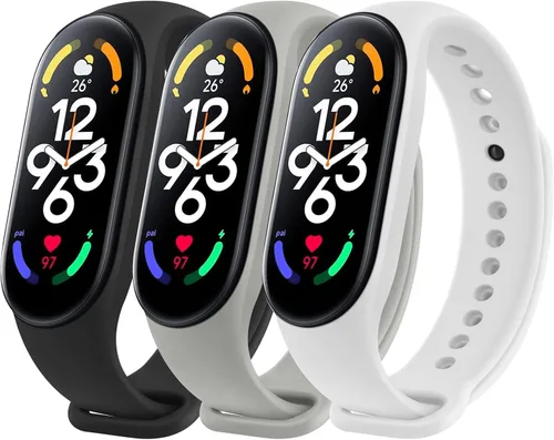 Miniatura 10 de Wanme Bandas compatibles con Xiaomi Mi Band 7 Correa de repuesto para mujeres y hombres, correa deportiva de silicona suave para Xiaomi Mi Band 7