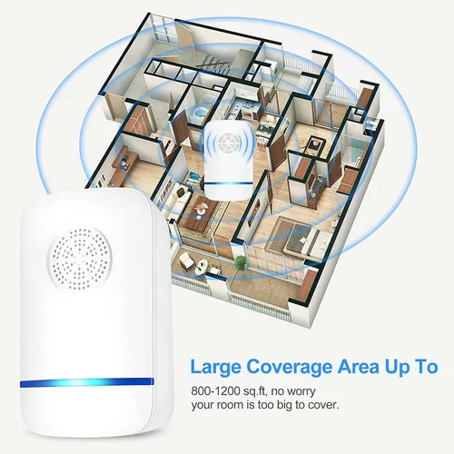 Miniatura 9 de Repelente ultrasónico de plagas para interiores, 6 unidades, repelente electrónico de plagas y ratones, enchufe ultrasónico para mosquitos, ratones