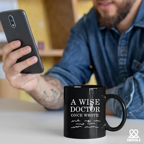 Miniatura 6 de Panvola Una vez un médico sabio escribió Taza de café de cerámica para médico graduado, cirujano, estudiante de medicina, MD, profesional, 11oz